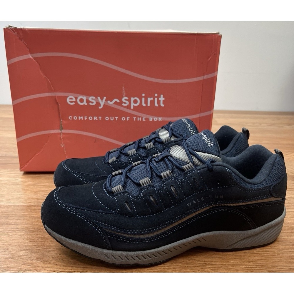 Easy Spirit Romy Women's Walk Run Suede Sneakers in Blue Denim Size 10 NEW